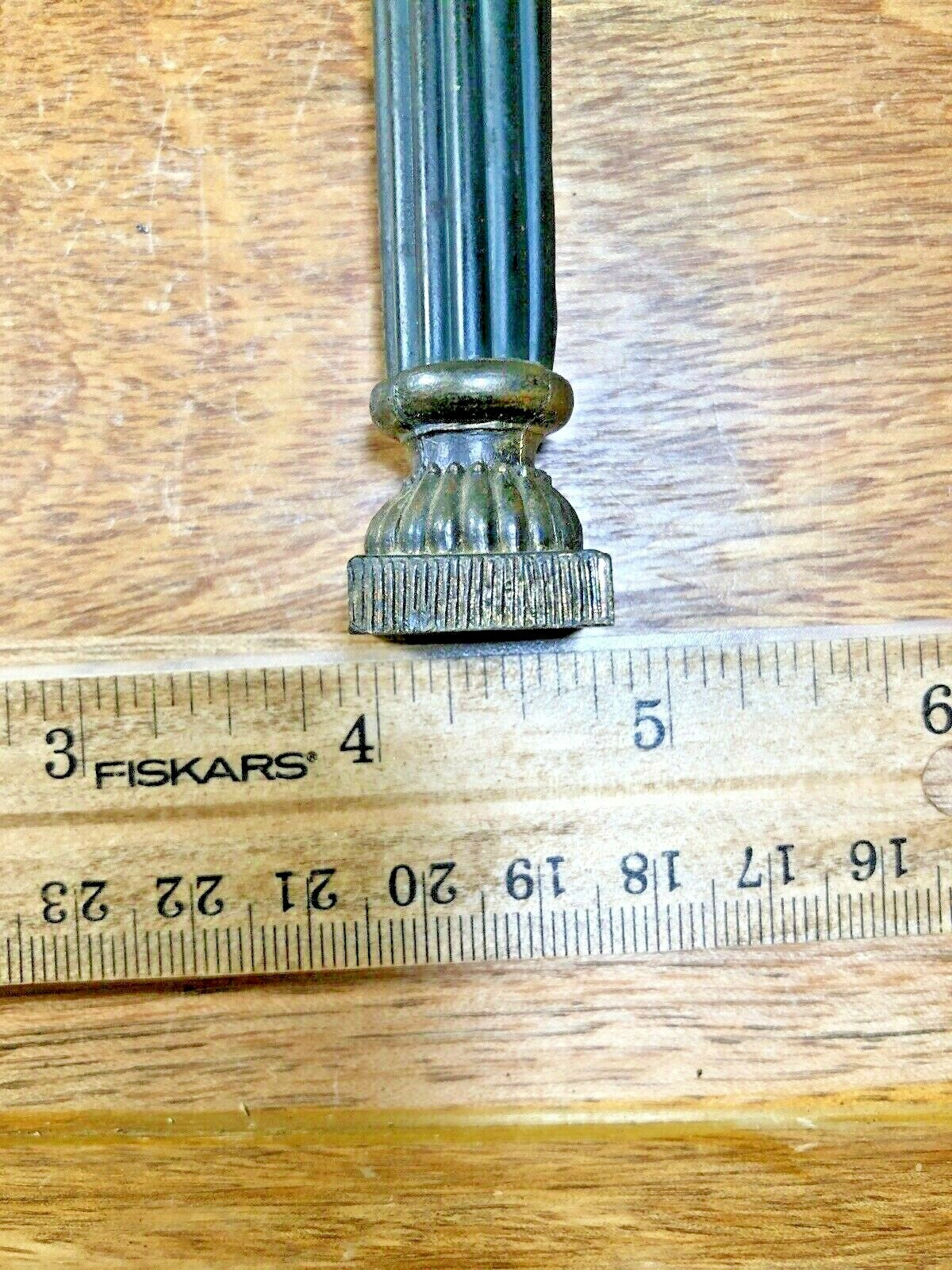 Old 4 3/4" Round Black Mantle Clock Column                            (K1479)