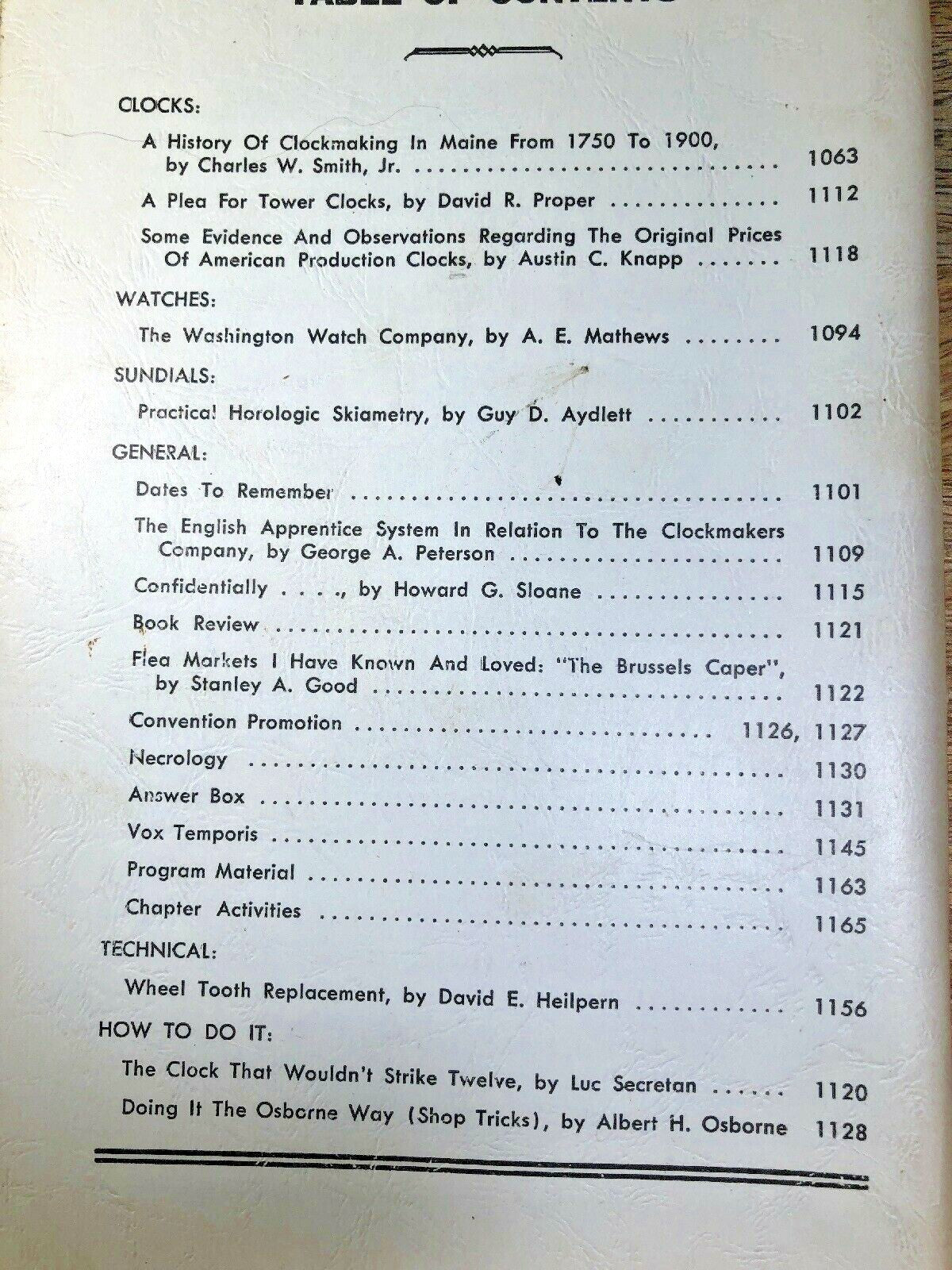 NAWCC Bulletin Apr 73, Maine Clocks, How to Replace Tooth On Gear....(K9612)
