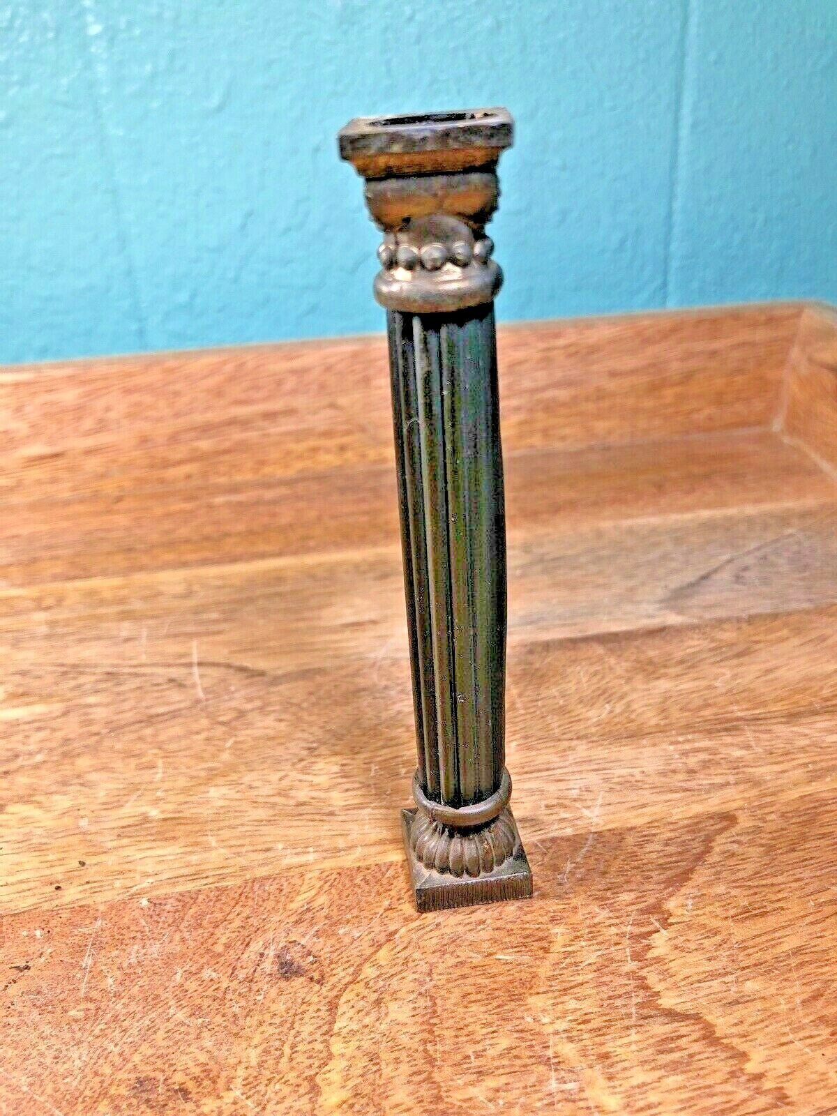Old 4 3/4" Round Black Mantle Clock Column                            (K1479)