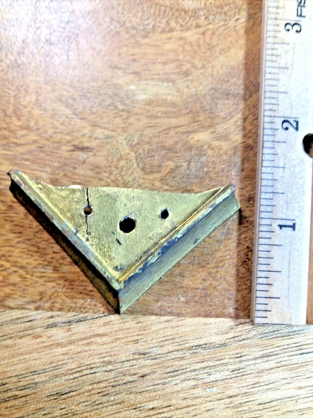 Brass Clock Foot (Note The Crack Near One of the Holes) (K7611)