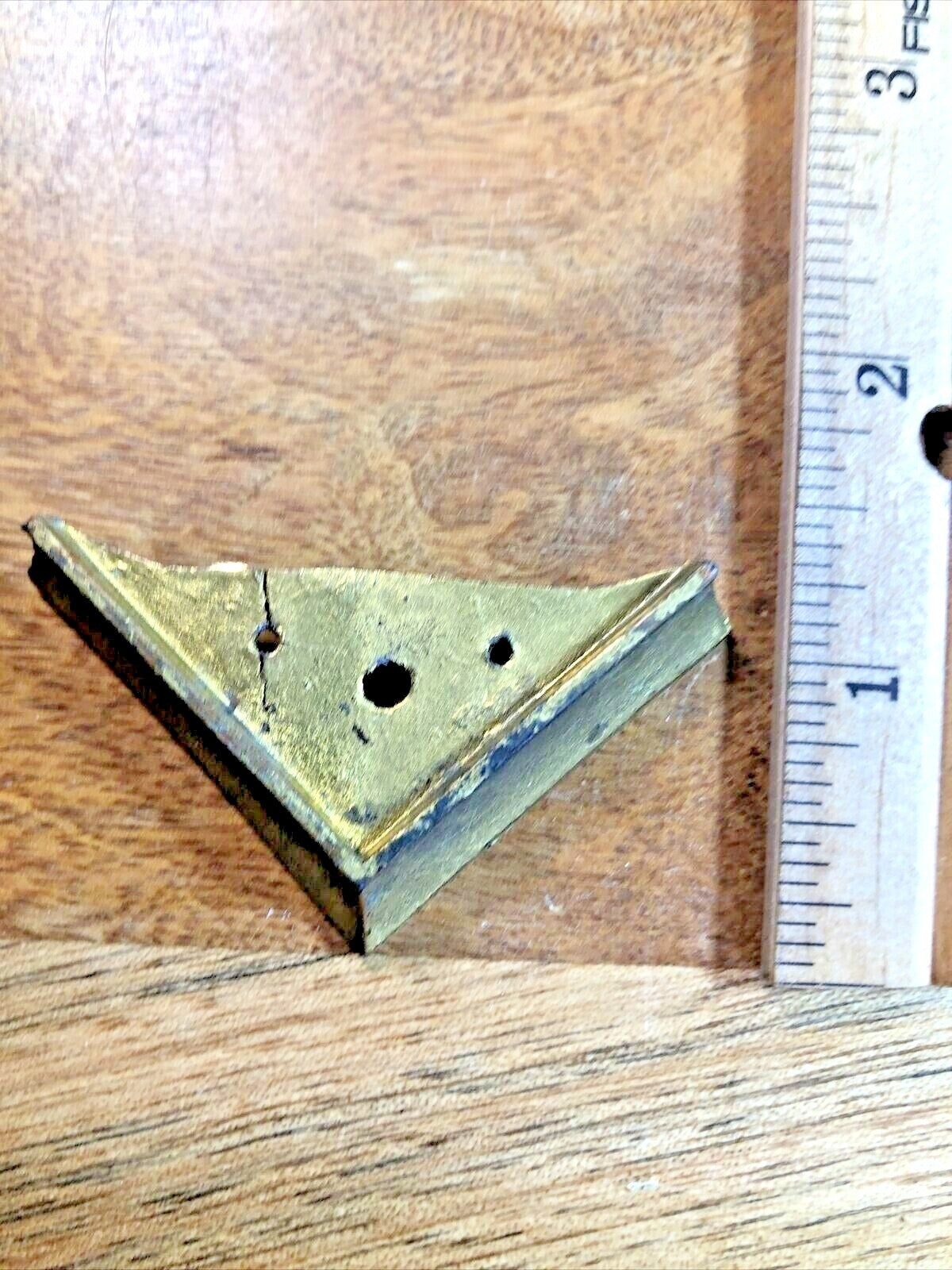 Brass Clock Foot (Note The Crack Near One of the Holes) (K7611)