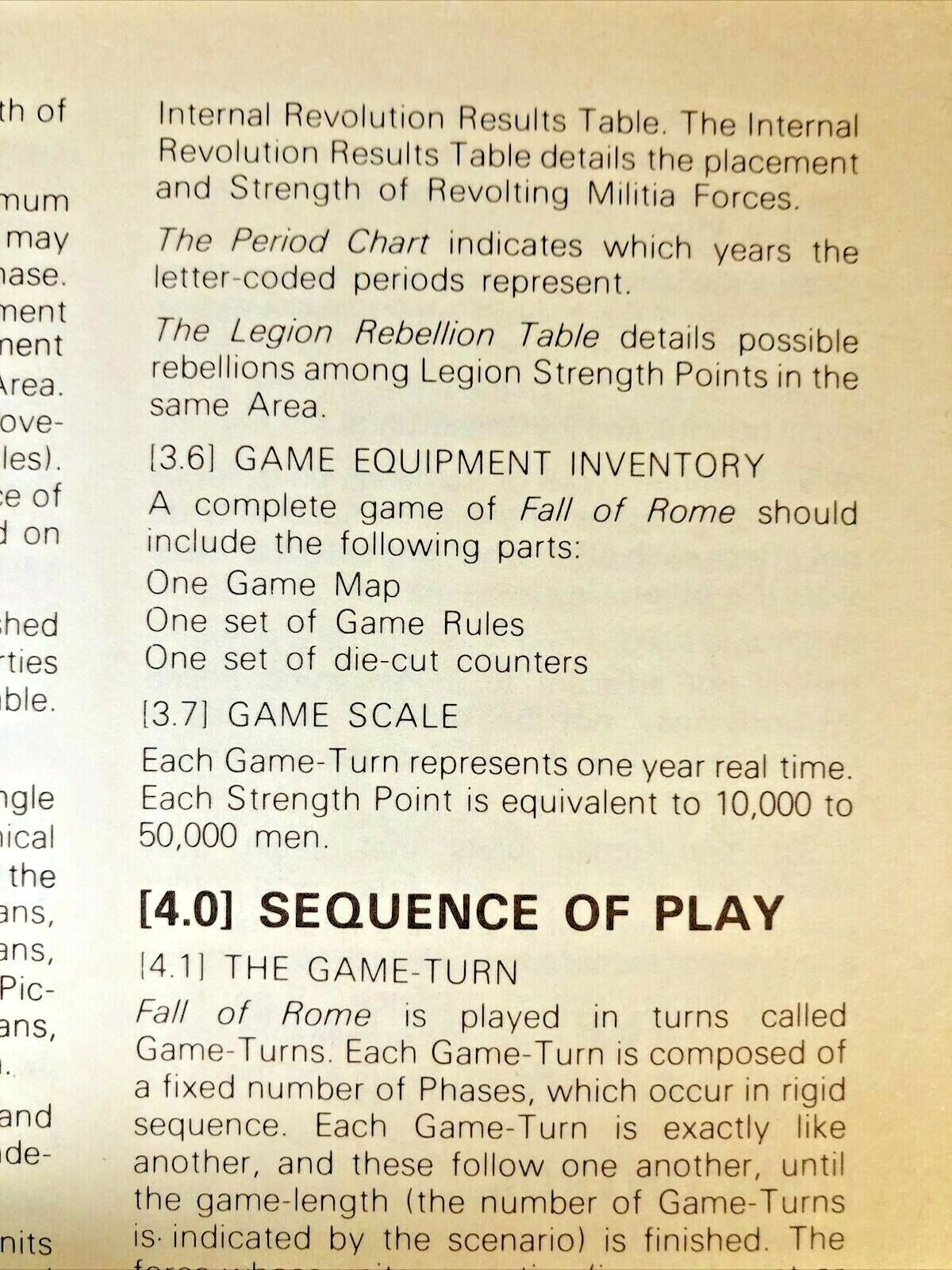 The Fall Of Rome, The Barbarian Invasion SPI Circa July 1973 (UNPUNCHED) (G5003)