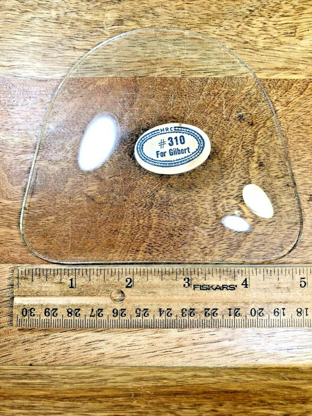 Unusual Shaped Convex Clock Glass (Stamped for Gilbert Clocks)  (K6124)