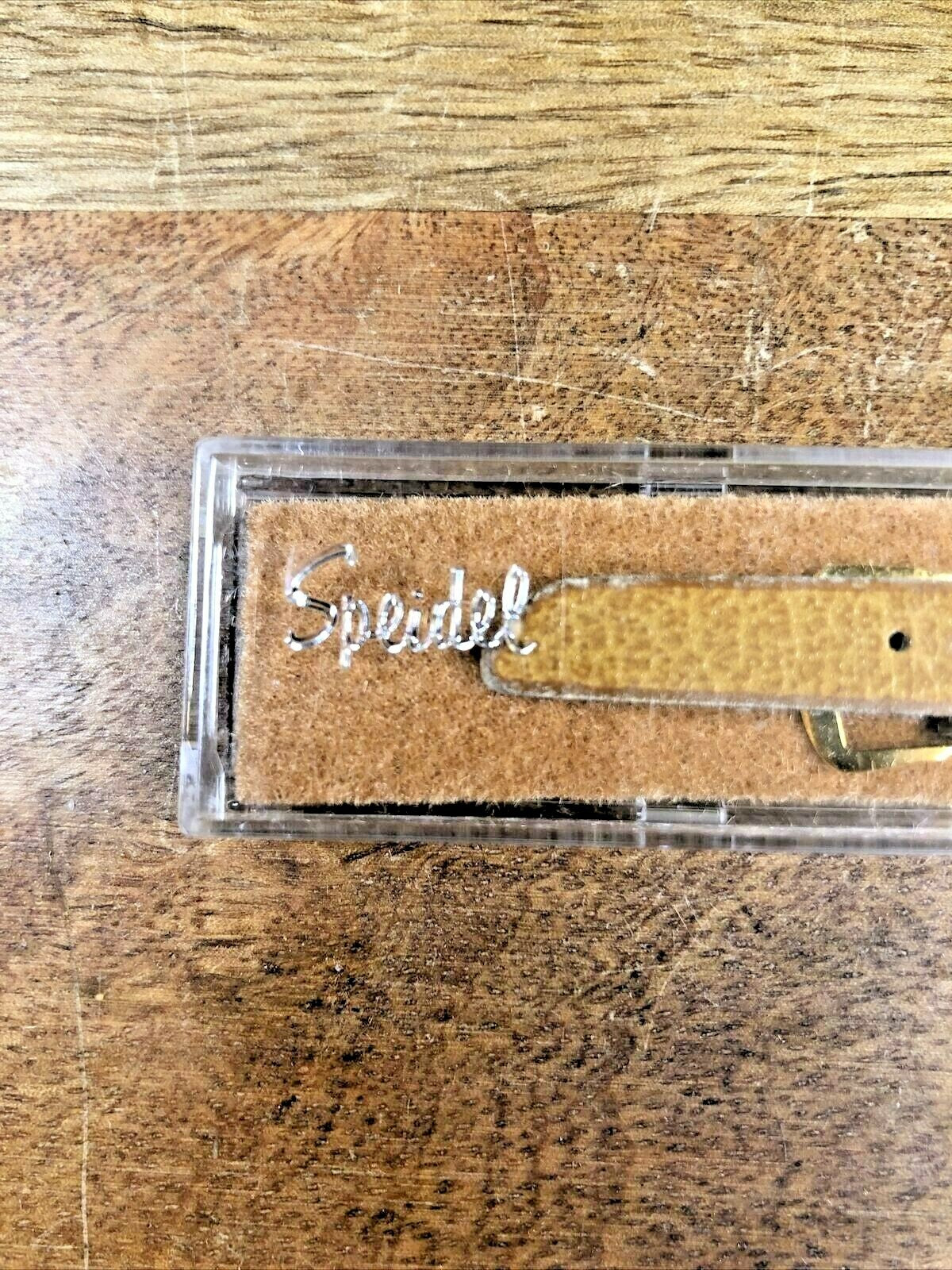 Vintage Speidel Leather (NIB) Tan & Gold Watch Band (13mm or 1/2") (K6255)