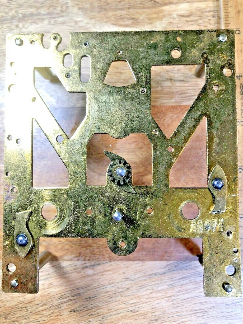Old Mauthe Clock Movement Front Plate (Pivots Look Good) (K7068)