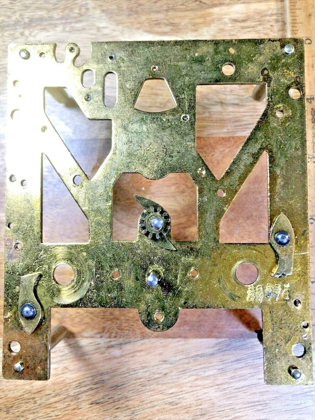 Old Mauthe Clock Movement Front Plate (Pivots Look Good) (K7068)