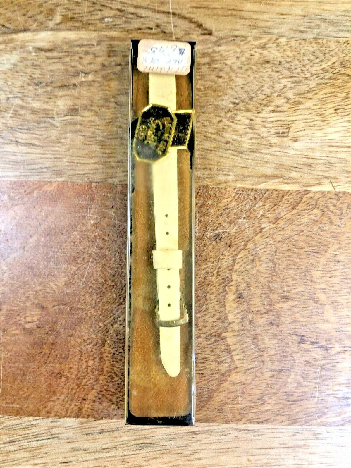 Vintage Speidel Leather (NIB) White & Silver Watch Band (9.5mm or 3/8") (K6256)