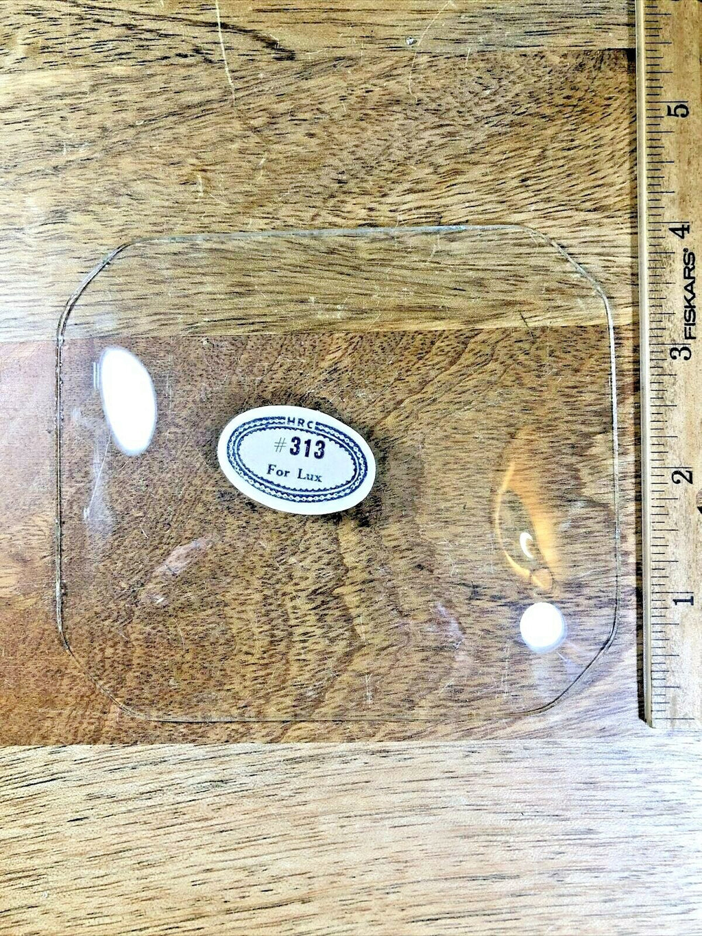 Rectangular Convex Clock Glass (4.62"  X 4.00") for Lux Clocks (Lot K3046)