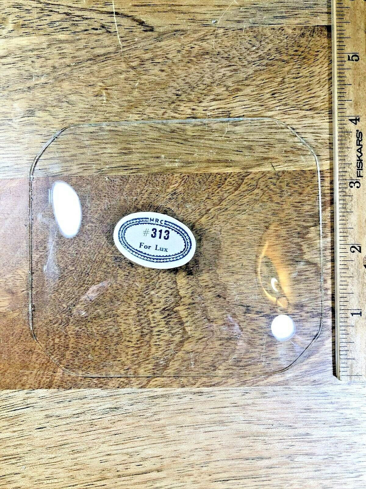 Rectangular Convex Clock Glass (4.62"  X 4.00") for Lux Clocks (Lot K3046)