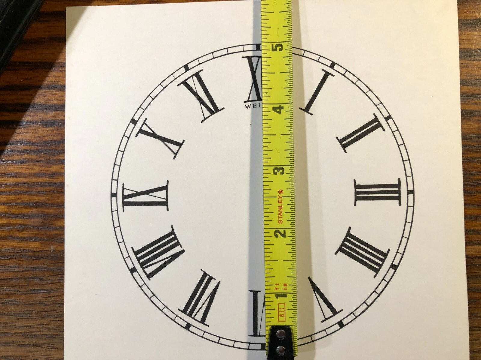 5 INCH WELCH PAPER CLOCK REPLACEMENT DIAL (Lot 167)