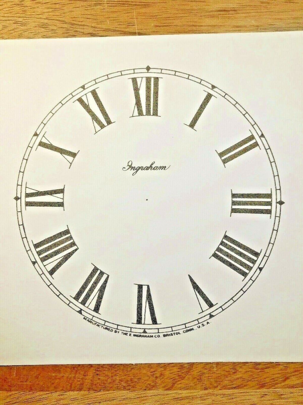 4 1/2" Ingraham Clock Paper Dial, Roman Numeral            (Lot 191)