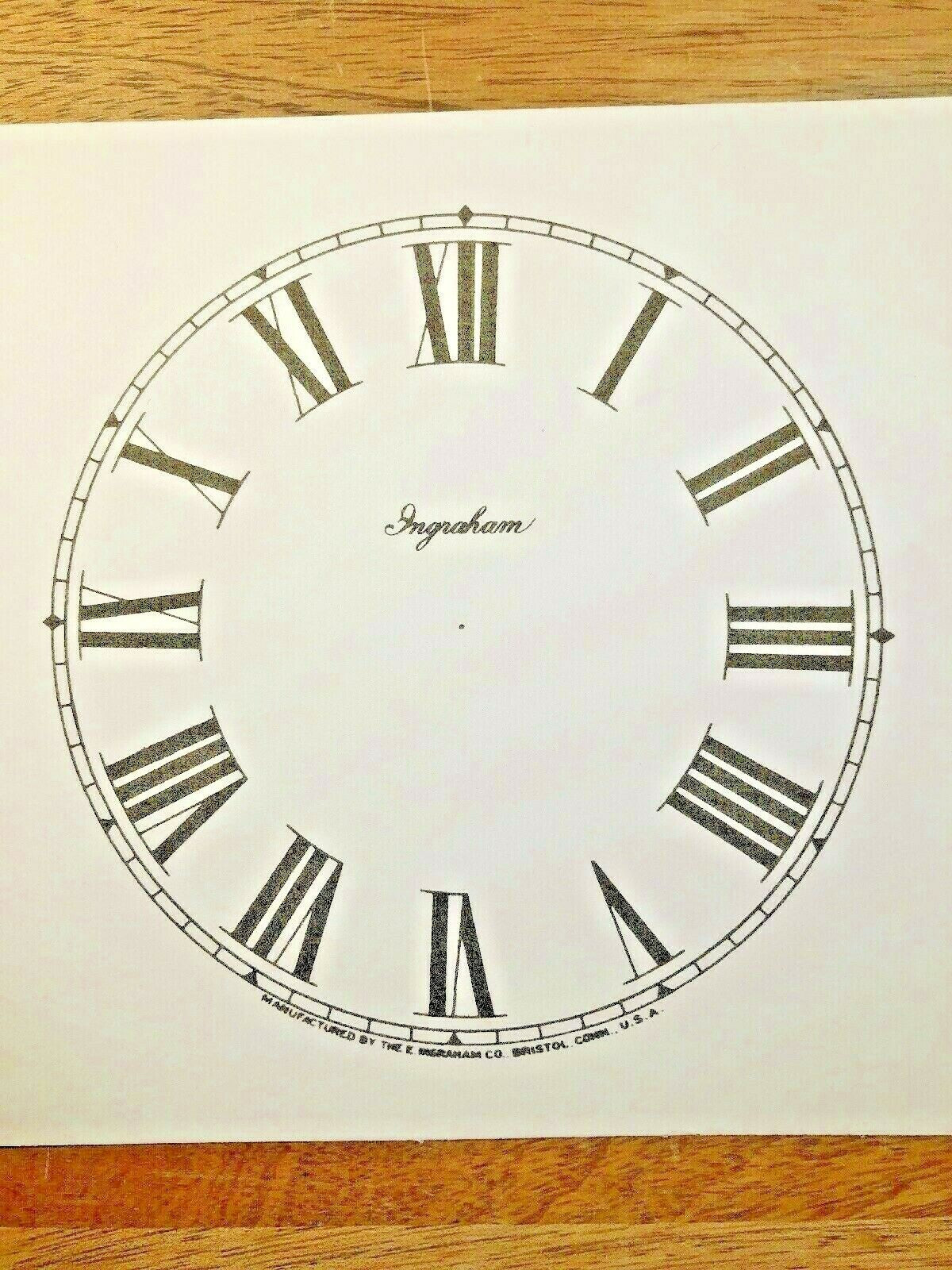 4 1/2" Ingraham Clock Paper Dial, Roman Numeral            (Lot 191)