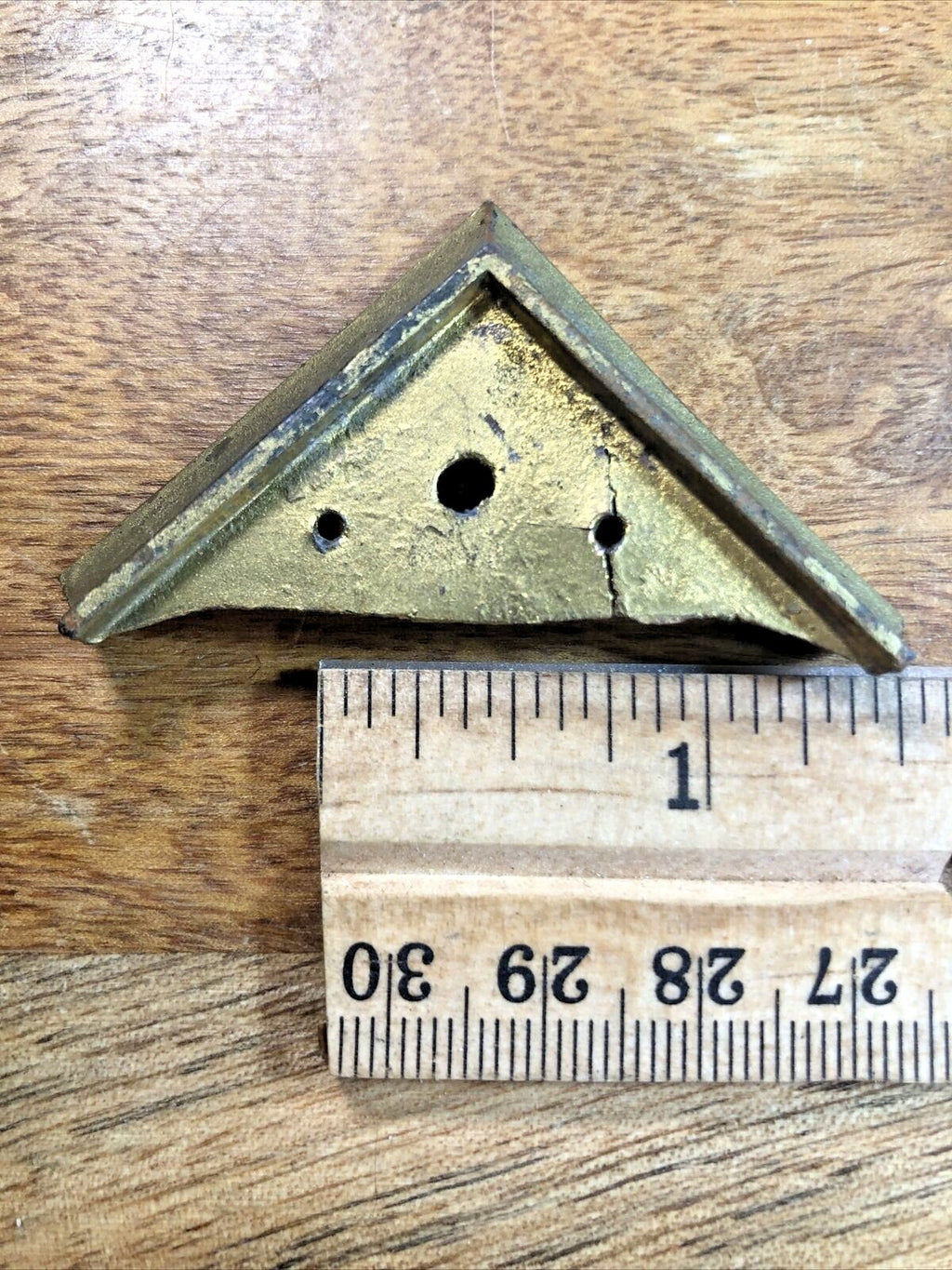 Brass Clock Foot (Note The Crack Near One of the Holes) (K7611)