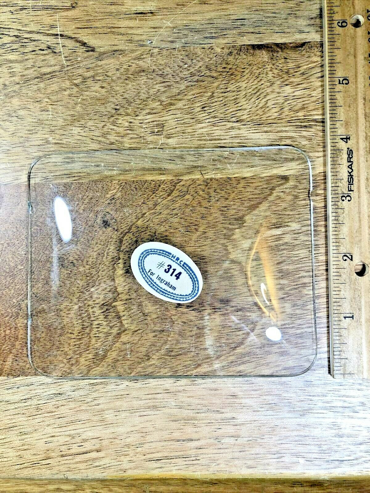 Rectangular Convex Clock Glass (4.92"  X 3.93") for Ingraham Clocks (Lot K3045)
