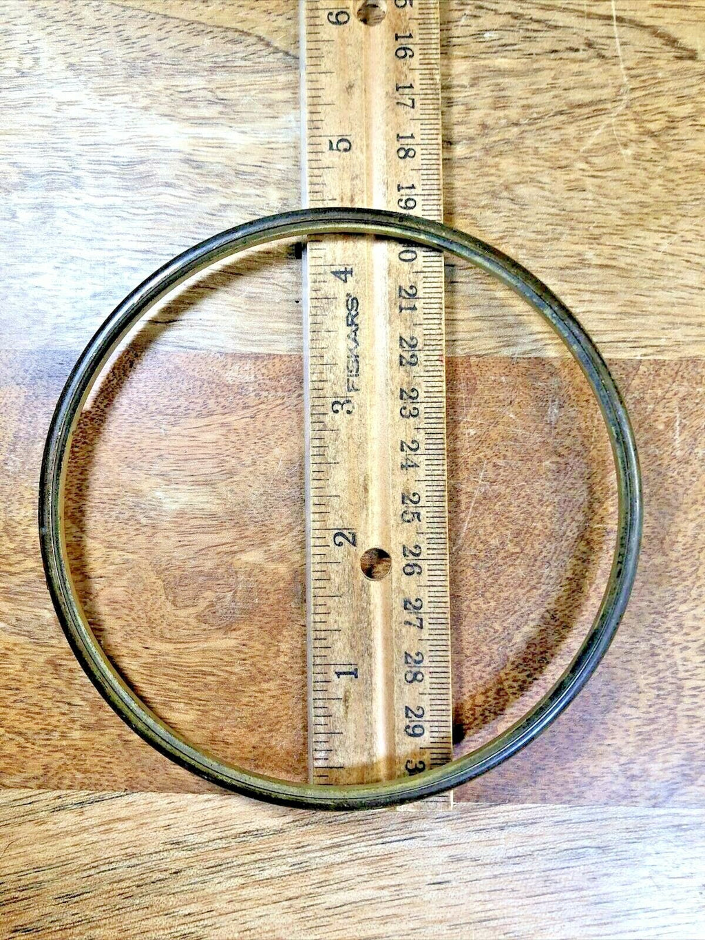 Vintage 4.38 Inch Outer Diameter Brass Clock Bezel (No Glass) For Parts (K6715)