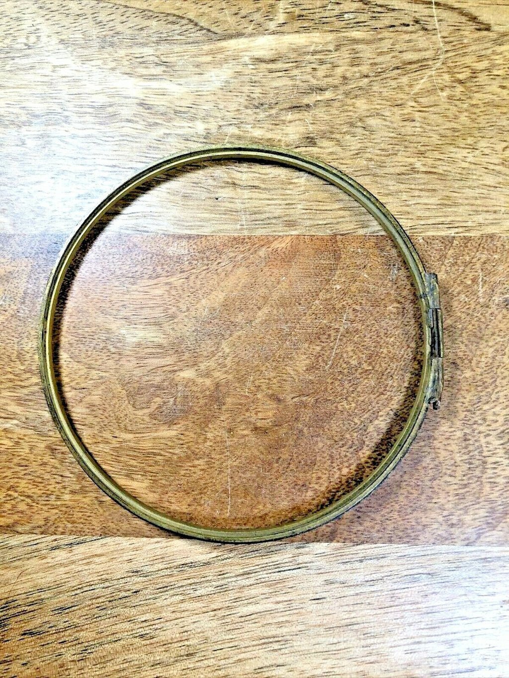 Vintage 4.38 Inch Outer Diameter Brass Clock Bezel (No Glass) For Parts (K6715)