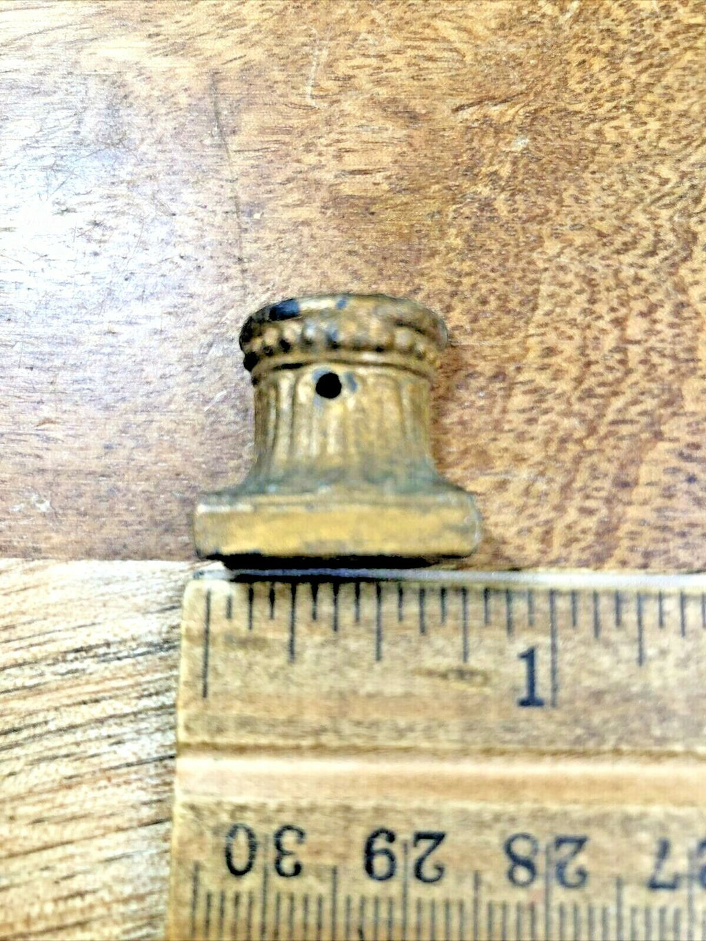 Antique Black Mantel Clock Column Bottom          (K6945)