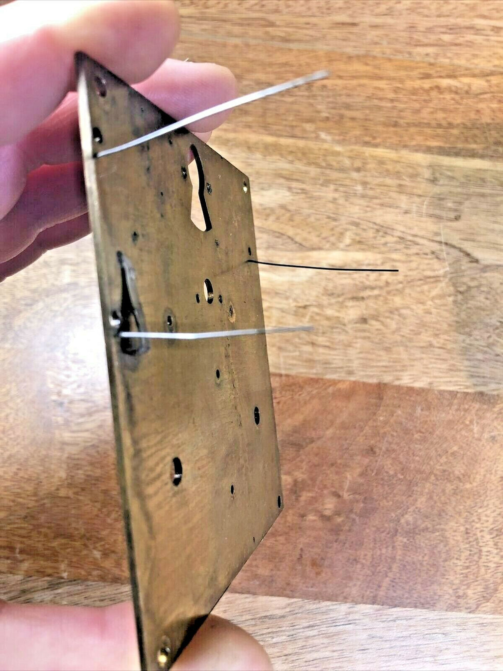 Old Mauthe Clock Movement Back Plate (Pivots Look Good) (K7071)