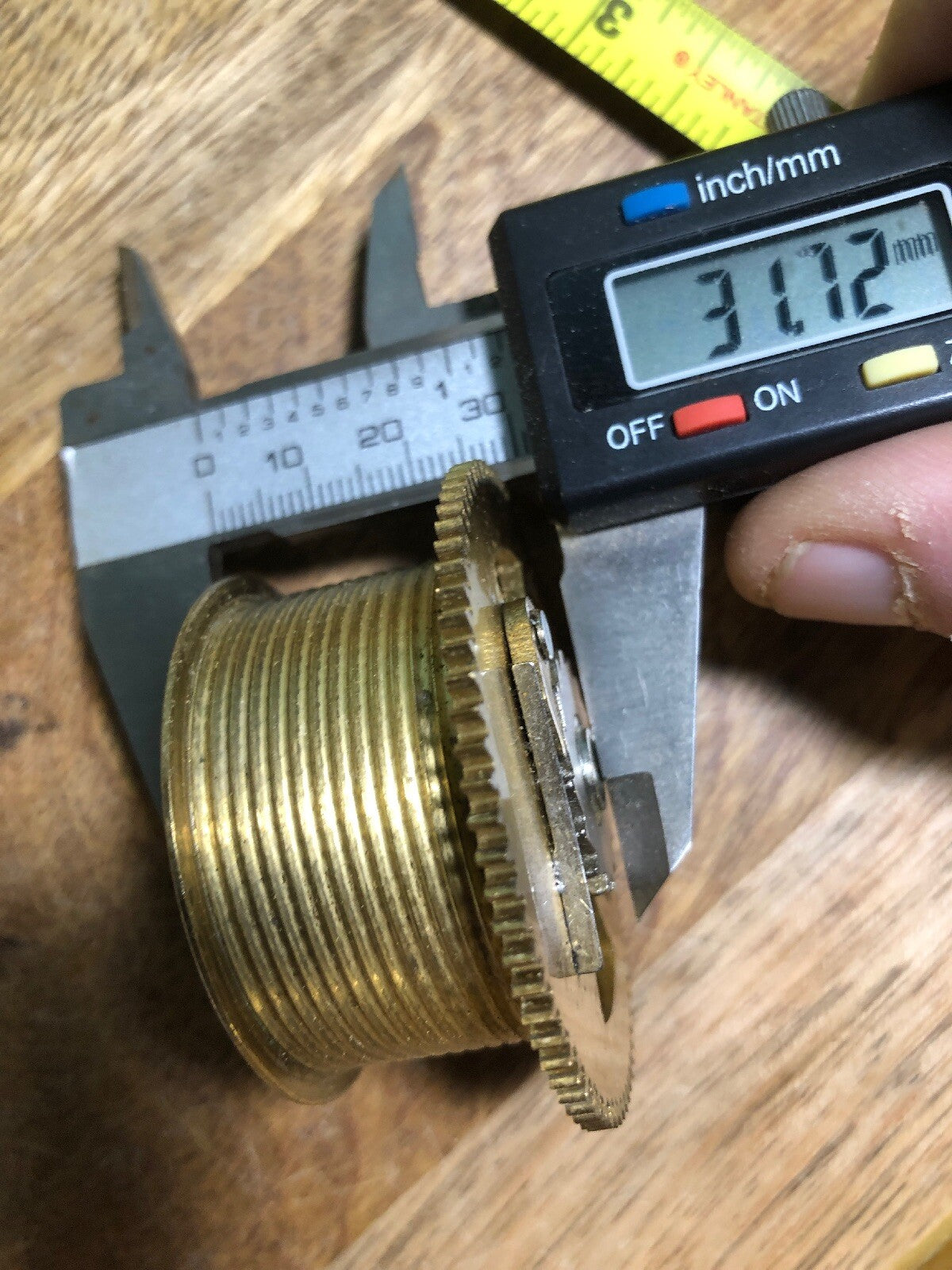 Unknown Make Clock Cable Drum 55mm Diameter Gear 31.72mm Shaft (K9513