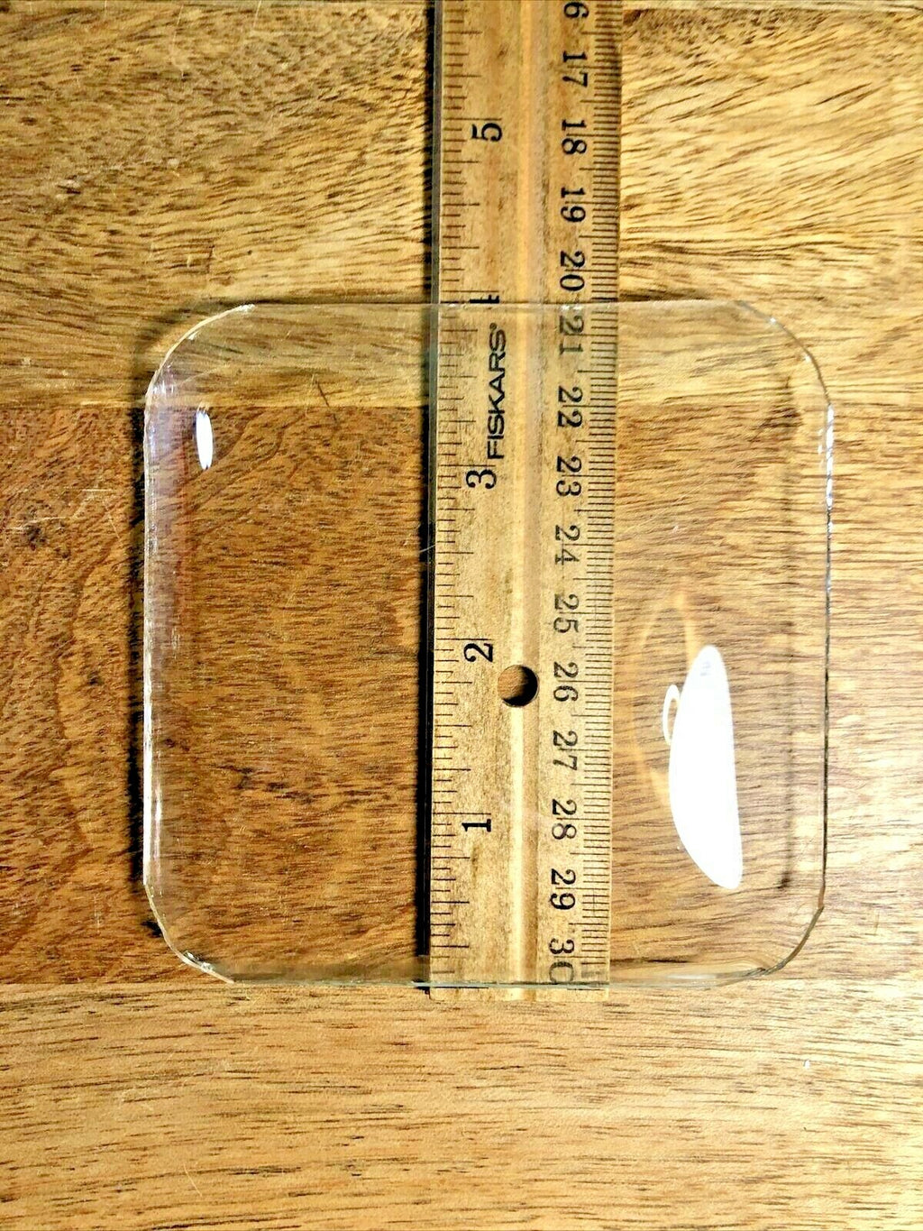 3 15/16 Inch Square Convex Clock Glass Note the Corners (K5798)