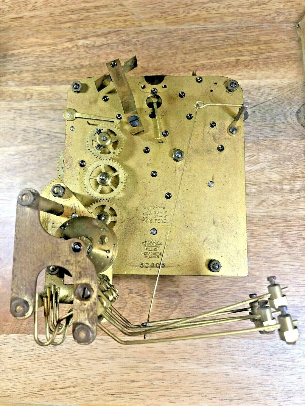 Herschede Clock Pendulum Rod and Spring (See Pics to ID Movement) (K5534)