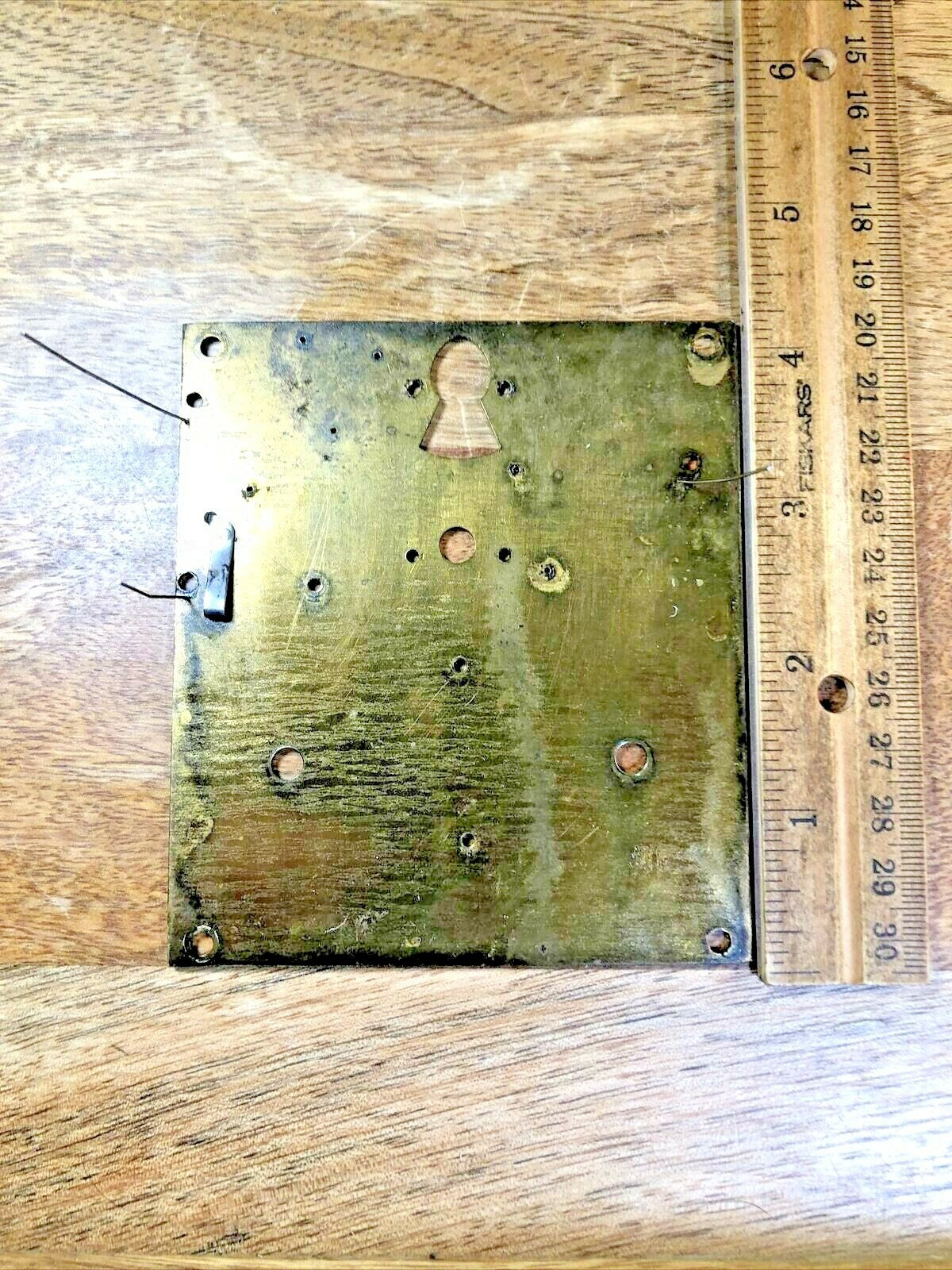 Old Mauthe Clock Movement Back Plate (Pivots Look Good) (K7071)