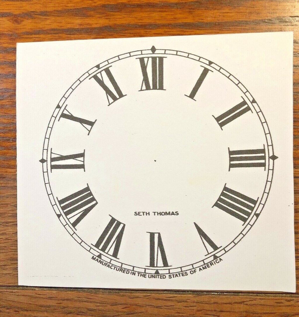 5 Inch Seth Thomas Clock Replacement Paper Dial                (Lot 146)