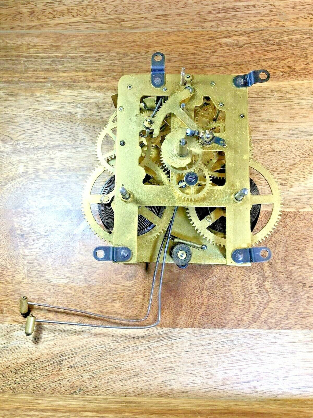 Solid Back Waterbury Clock Movement Pendulum Rod and Spring (See Pics) (K7069)