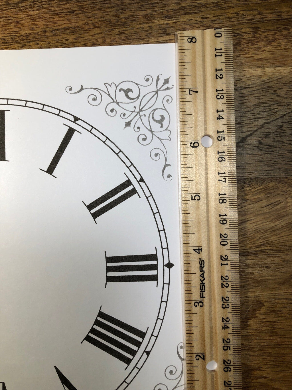 7 3/8"  Square Paper Clock Dial         (Lot 203)