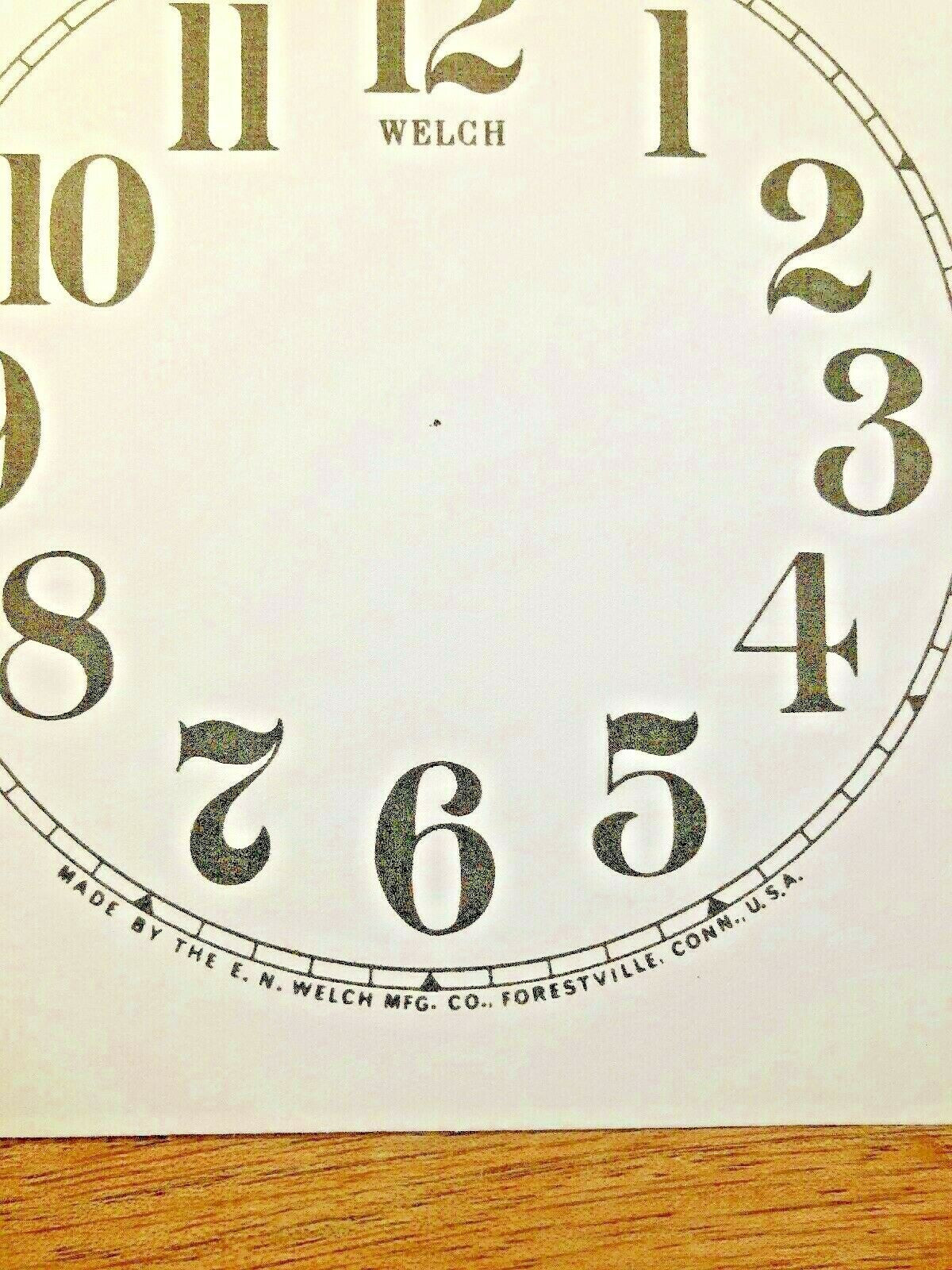 4 1/2" Welch Clock Paper Dial, Arabic Numeral            (Lot 188)