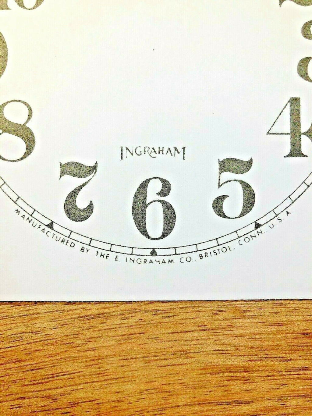 4 1/2" Ingraham Clock Paper Dial, Arabic Numeral            (Lot 192)
