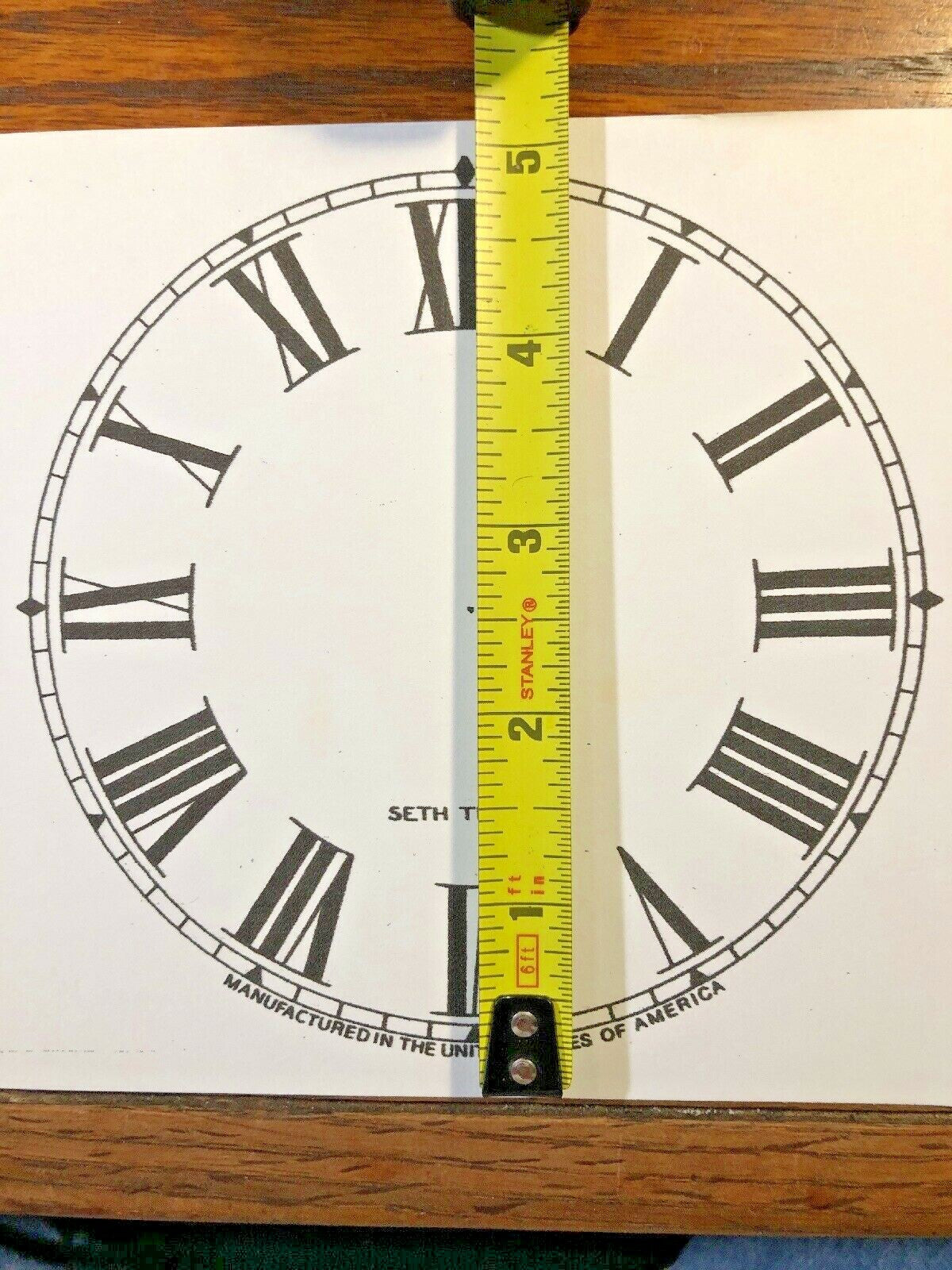 5 Inch Seth Thomas Clock Replacement Paper Dial                (Lot 146)
