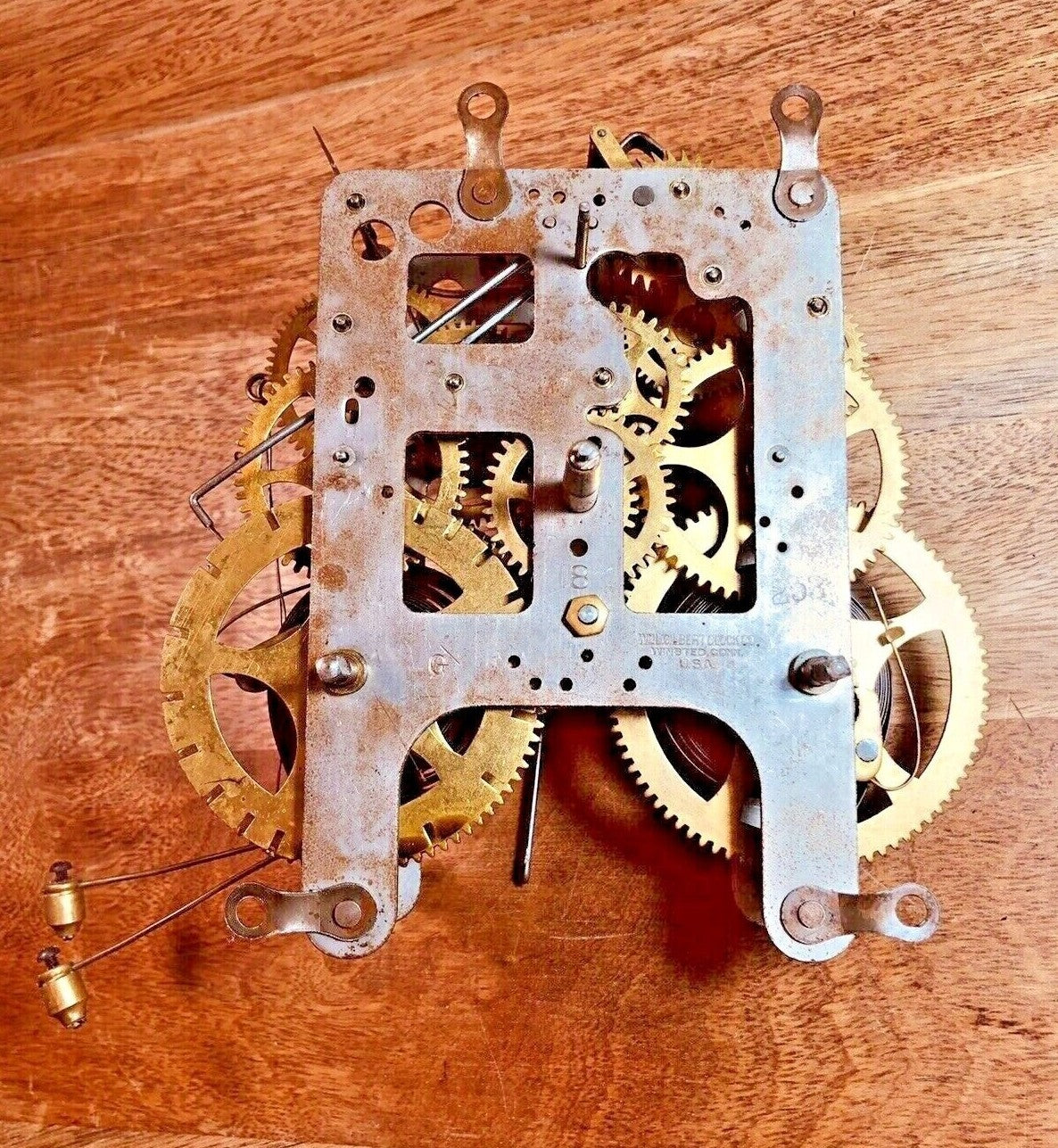 Gilbert Clock Movement (Stamped 18) Drop Lever (See Pics to ID)(K7289)