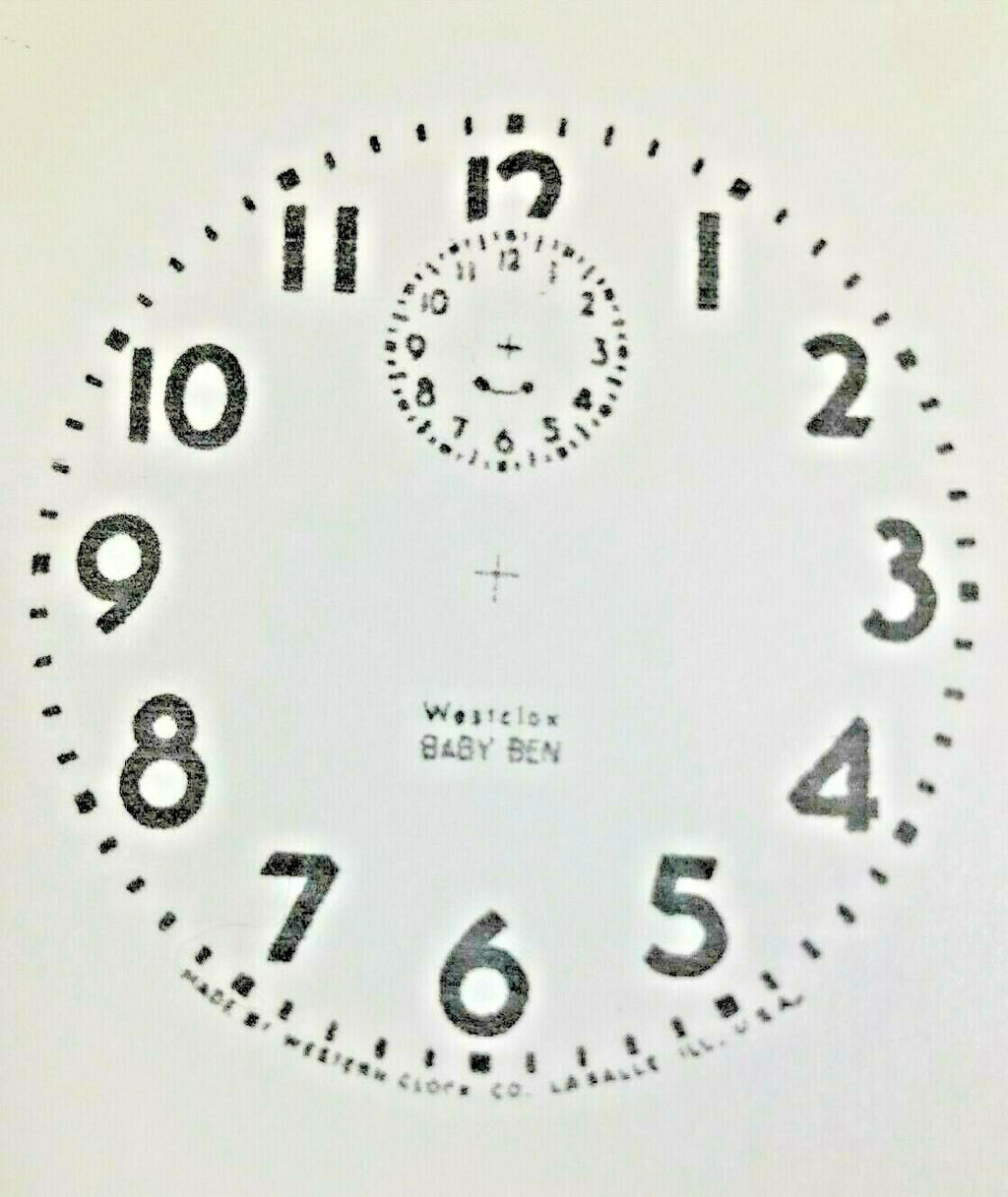 Baby Ben Alarm Clock Paper Dial   (Lot 206)