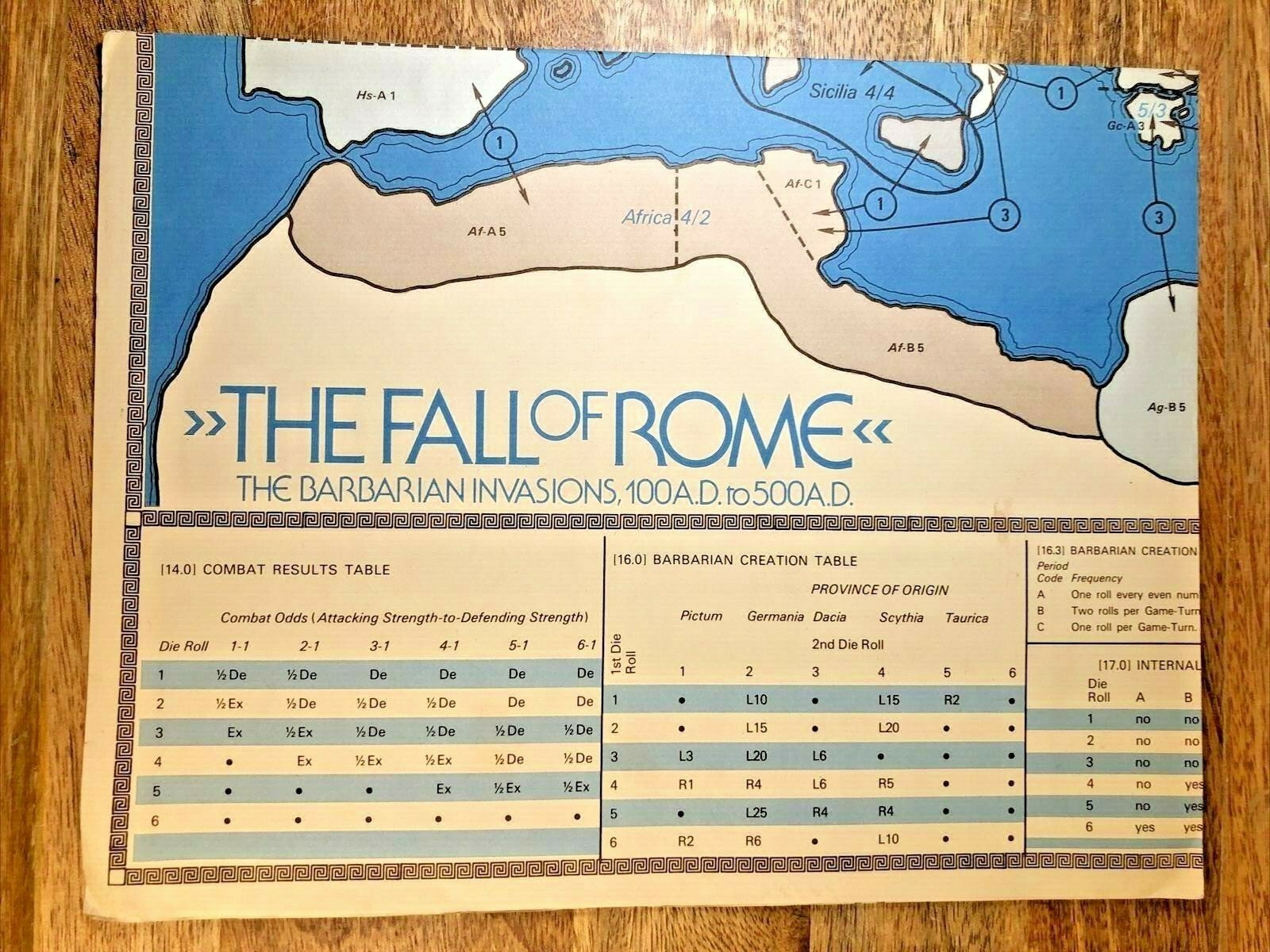 The Fall Of Rome, The Barbarian Invasion SPI Circa July 1973 (UNPUNCHED) (G5003)