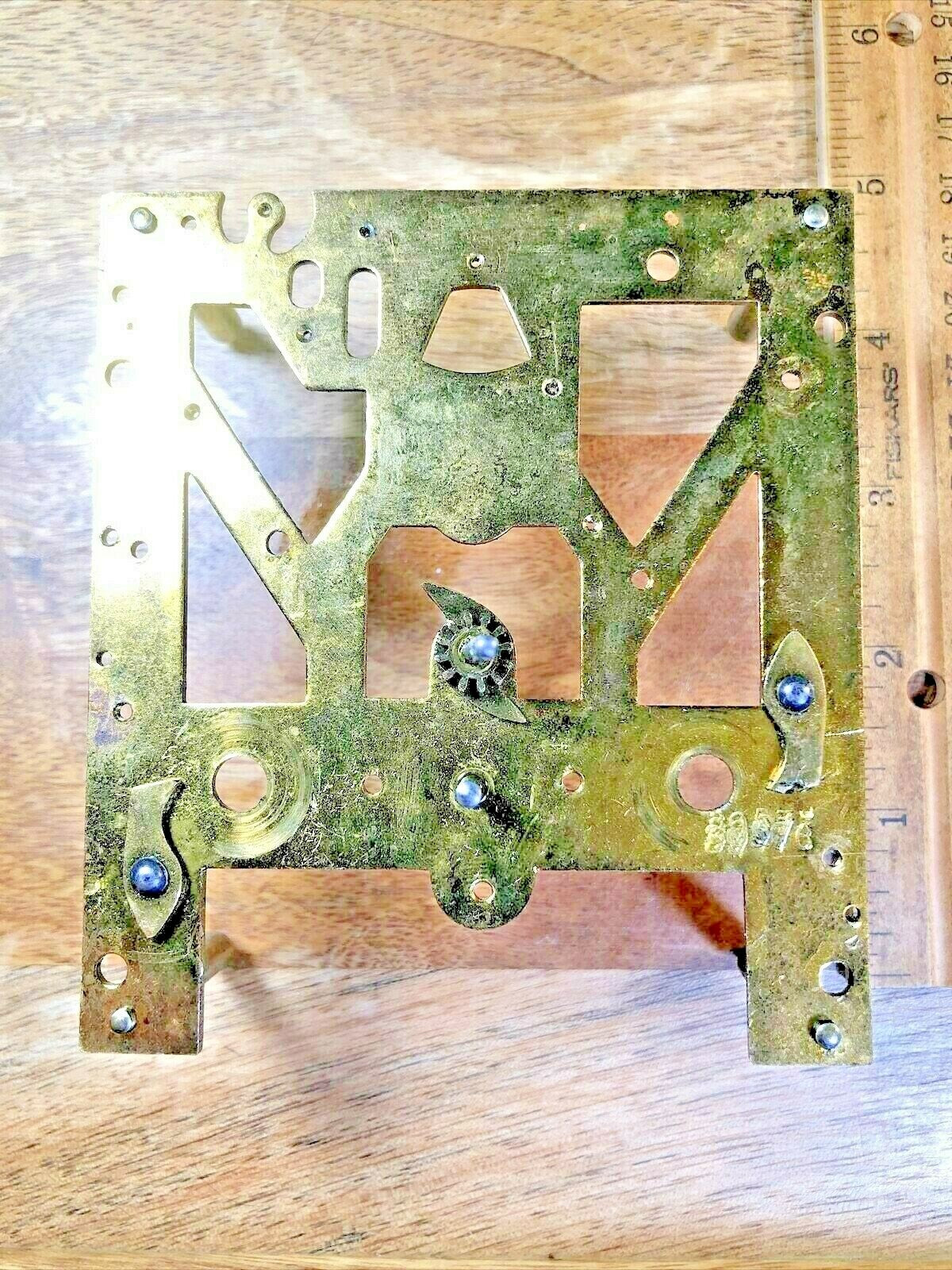 Old Mauthe Clock Movement Front Plate (Pivots Look Good) (K7068)