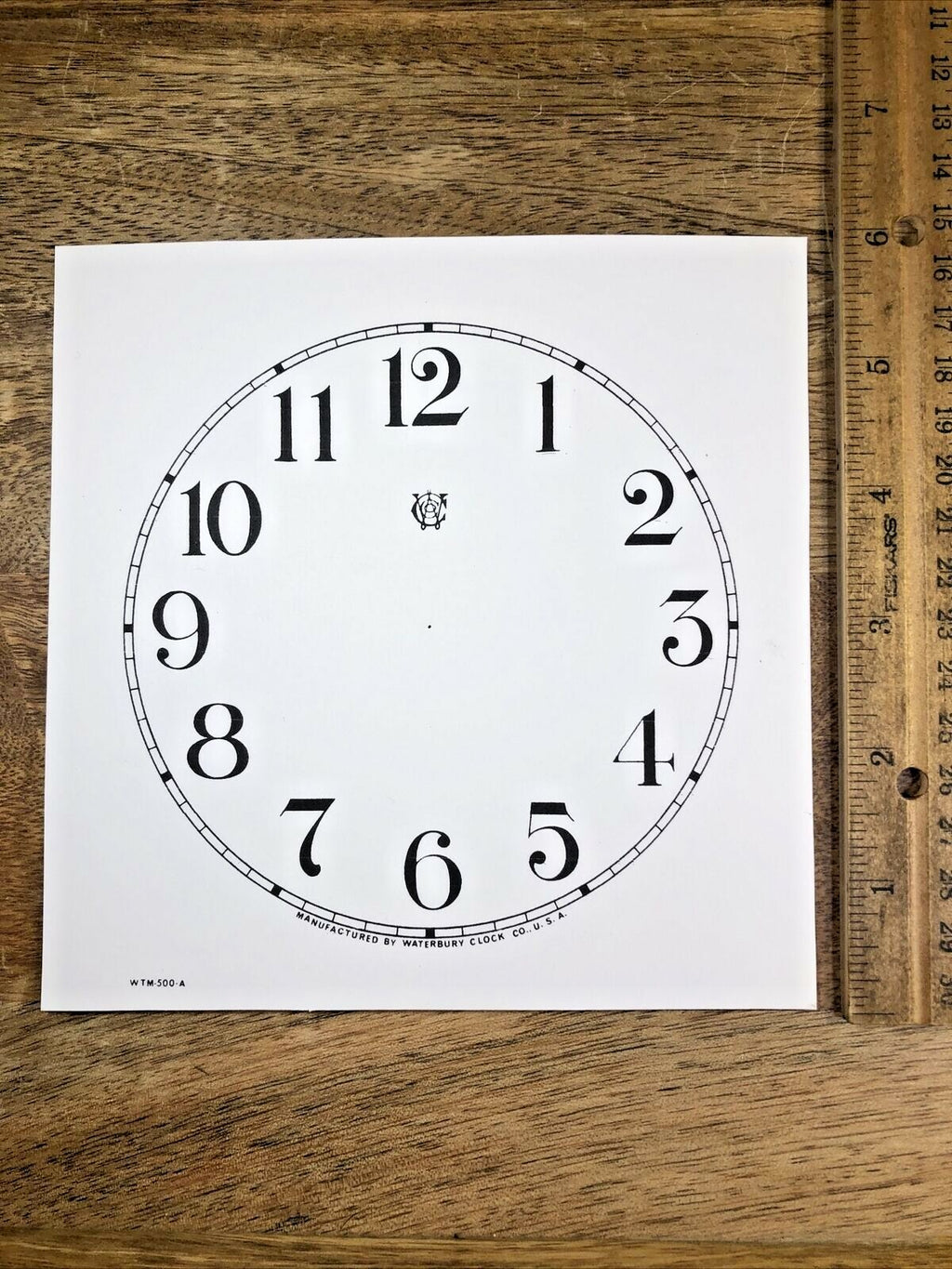 4 13/16 Inch Diameter Waterbury Clock Paper Dial, Arabic Numbers  (Lot 170)