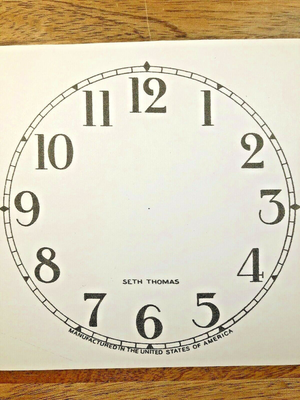 4 7/8" Seth Thomas Clock Replacement Paper Dial             (Lot 151)