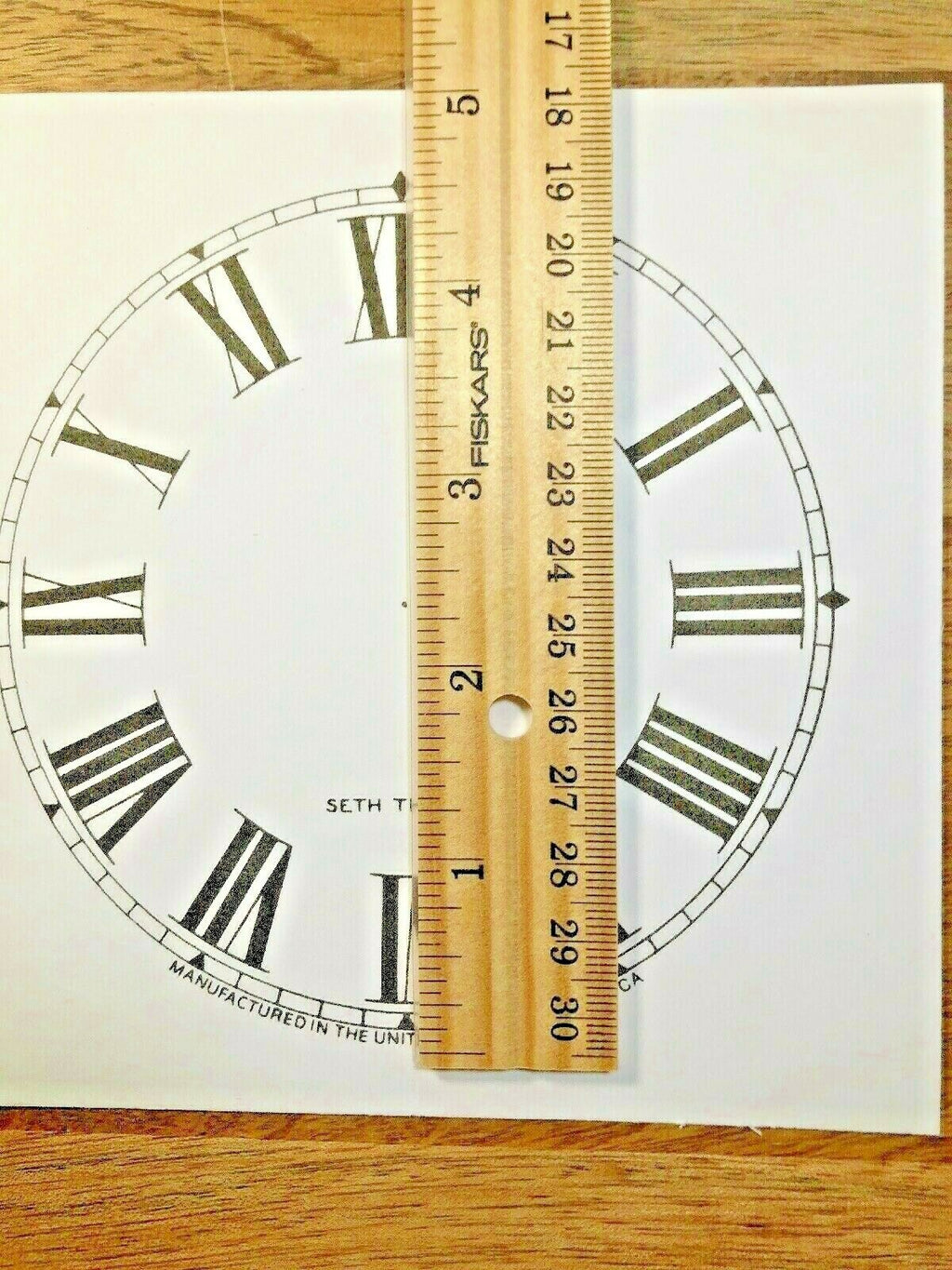 4 1/2" Seth Thomas Clock Paper Dial, Roman Numeral                (Lot 186)