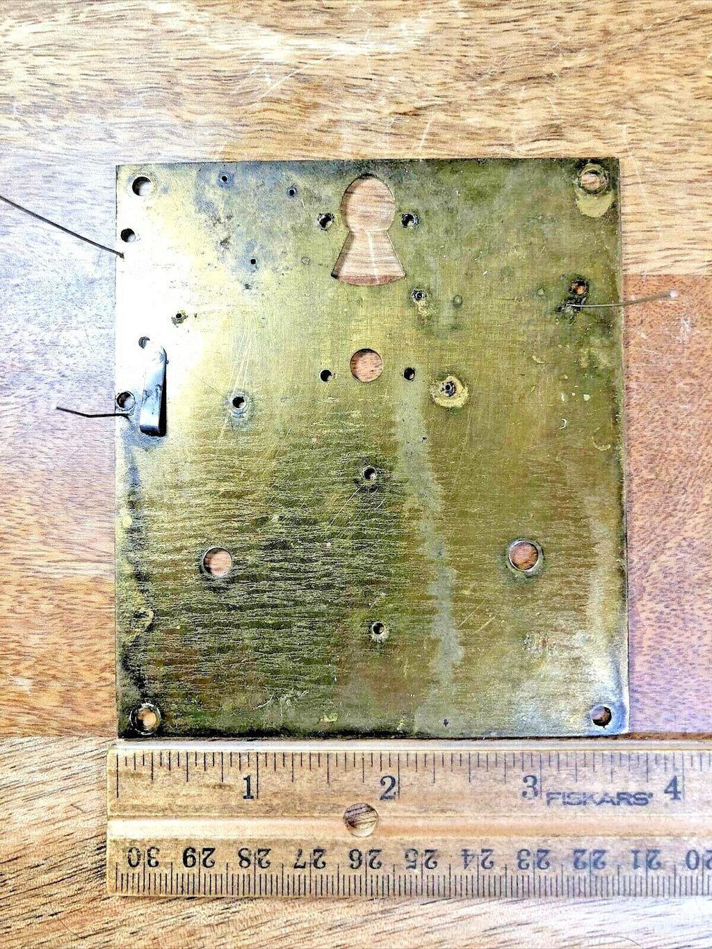 Old Mauthe Clock Movement Back Plate (Pivots Look Good) (K7071)