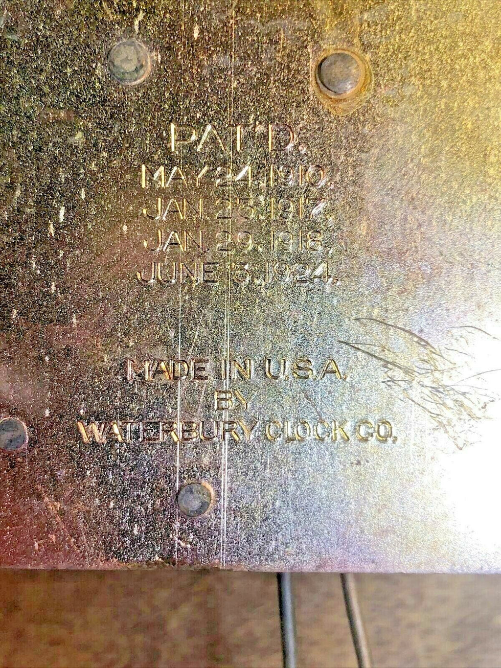 Solid Back Waterbury Clock Movement Pendulum Rod and Spring (See Pics) (K7069)