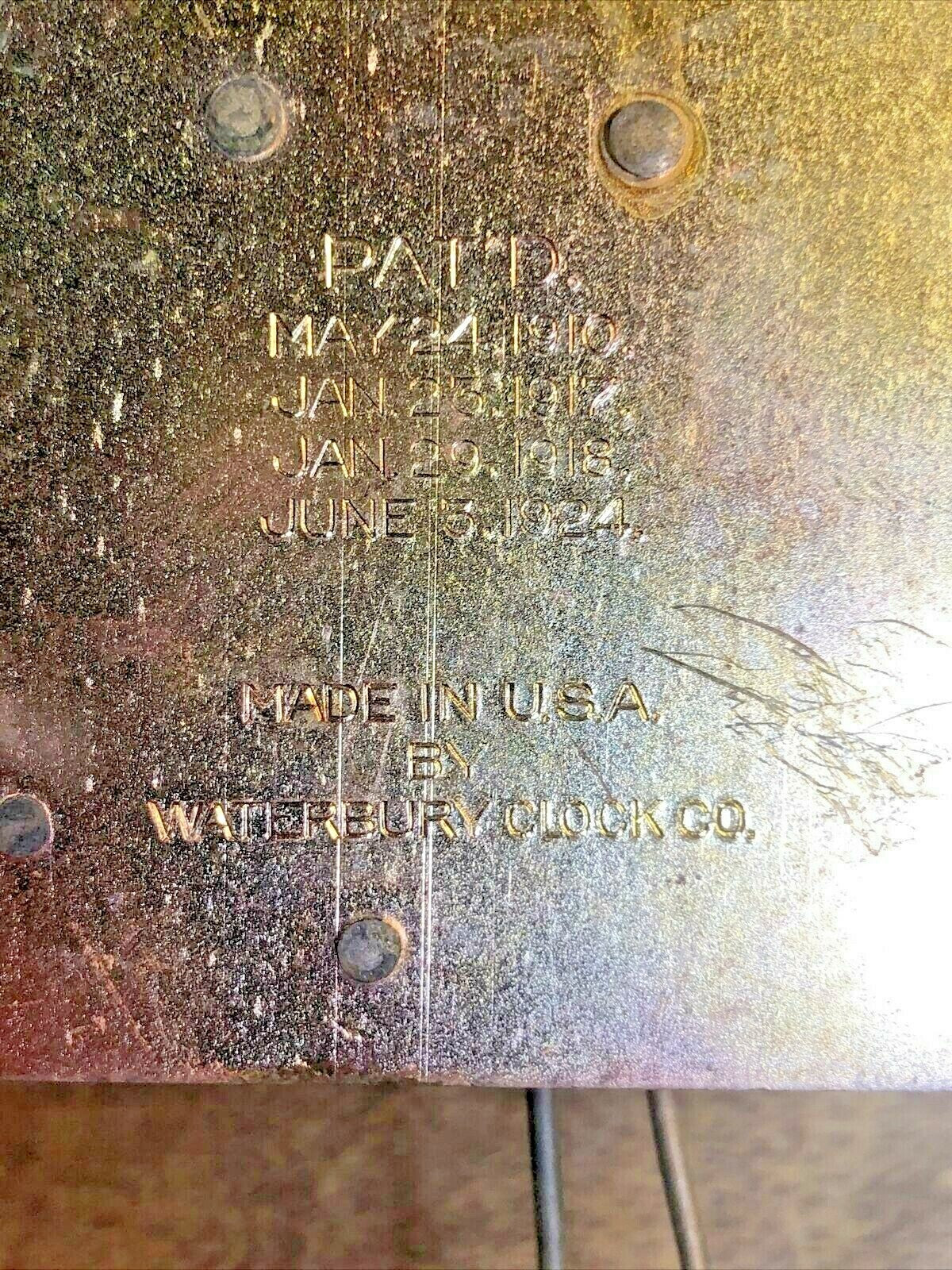 Solid Back Waterbury Clock Movement Pendulum Rod and Spring (See Pics) (K7069)