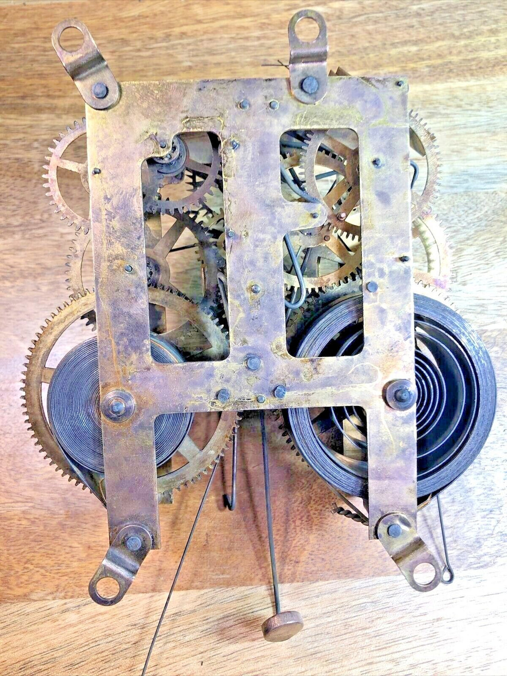Ingraham (Pat. 1878) Clock Movement Time Side 4th Wheel (See Pics To ID) (K7184)