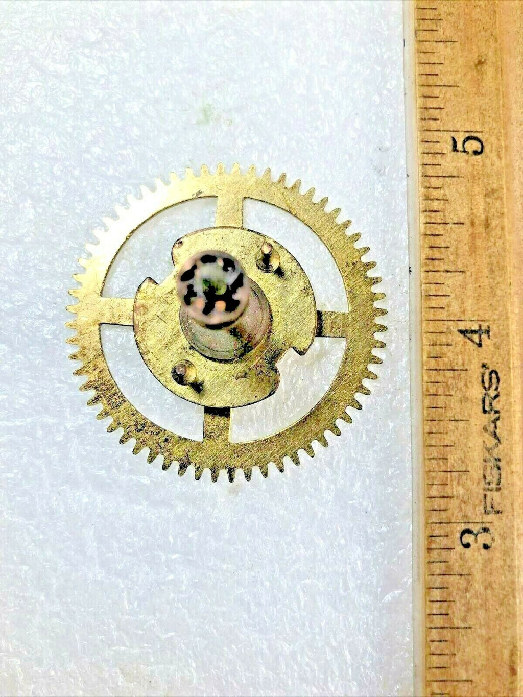 Unmarked Clock Movement (Ingraham?) Strike Side 3rd Wheel   (K6547)
