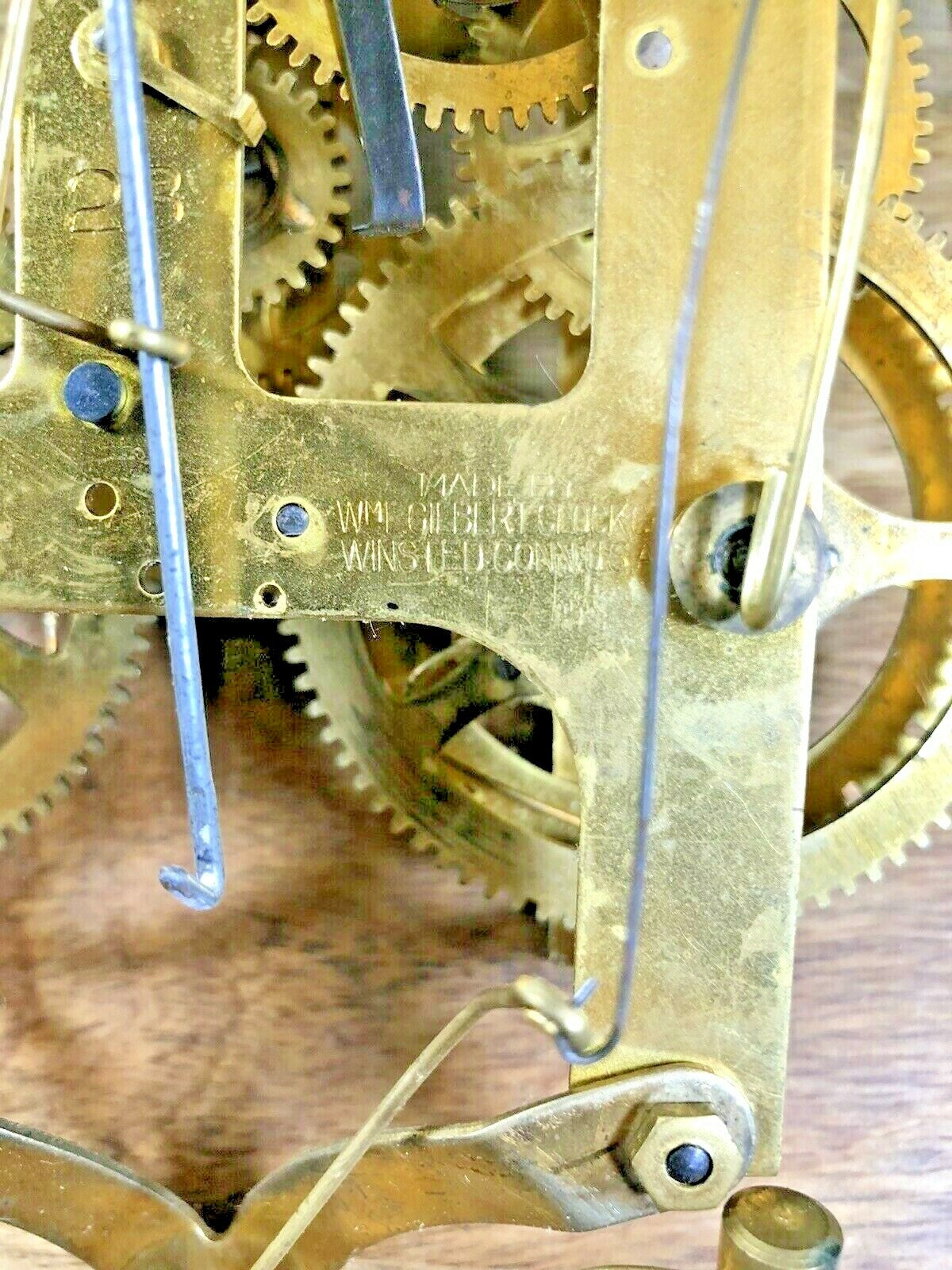 Gilbert 8 Day Clock Movement (Stamped 23)  Strike Side 2nd Wheel      (K5633)
