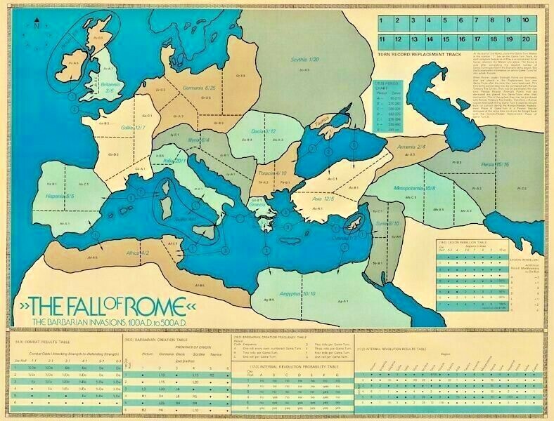 The Fall Of Rome, The Barbarian Invasion SPI Circa July 1973 (UNPUNCHED) (G5003)