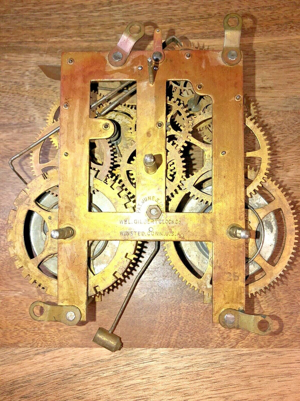 Gilbert 8 Day Clock Time Side 4th Wheel (Pat 1870)(See Pics to ID Mvmt) (K5910)