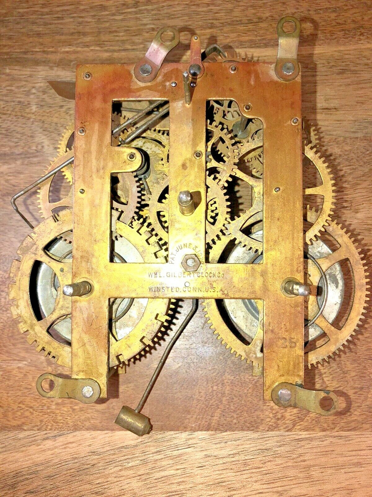 Gilbert 8 Day Clock Time Side 4th Wheel (Pat 1870)(See Pics to ID Mvmt) (K5910)