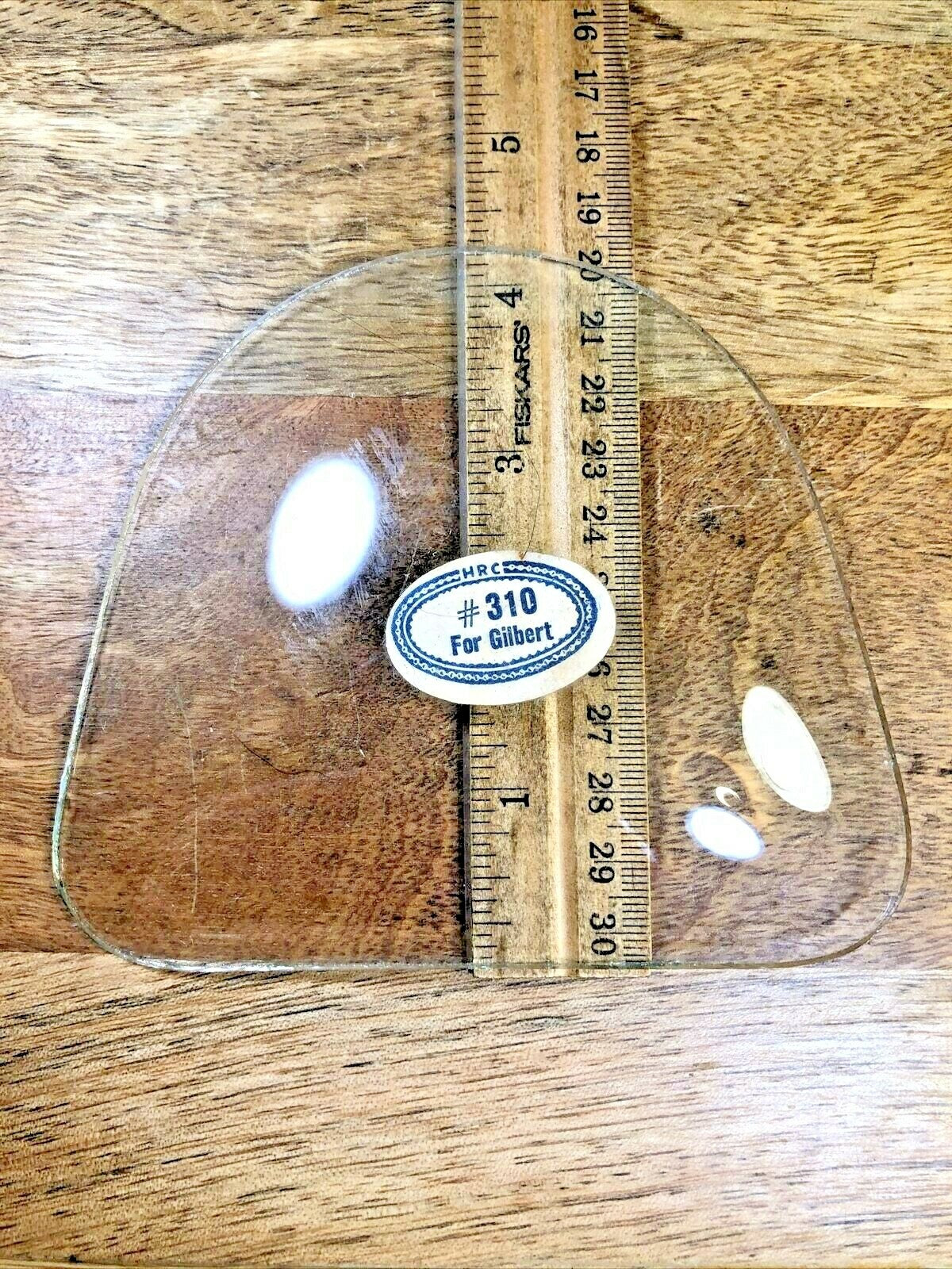 Unusual Shaped Convex Clock Glass (Stamped for Gilbert Clocks)  (K6124)