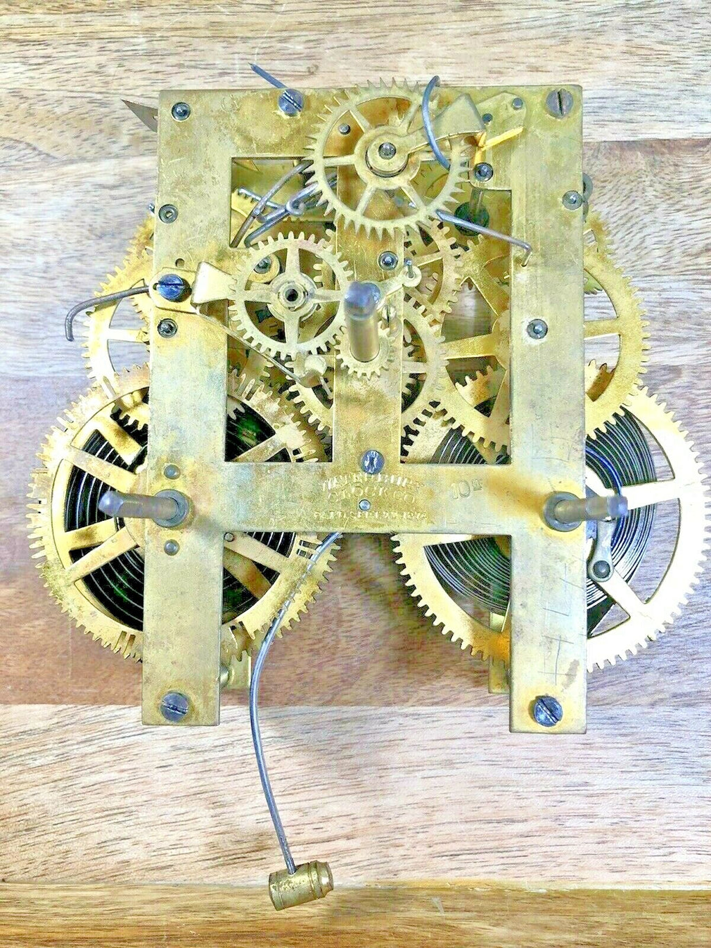 Waterbury 8 Day Clock Movement (Stamped 10 in) Drop Lever  (K5655)